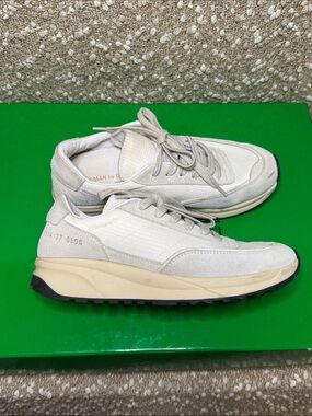 Common Projects Men's Suede & Textile Sneakers in Light grey